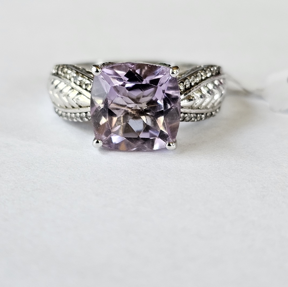 Rose De France Amethyst Ring in Sterling Silver Sz 10 💜 NWT